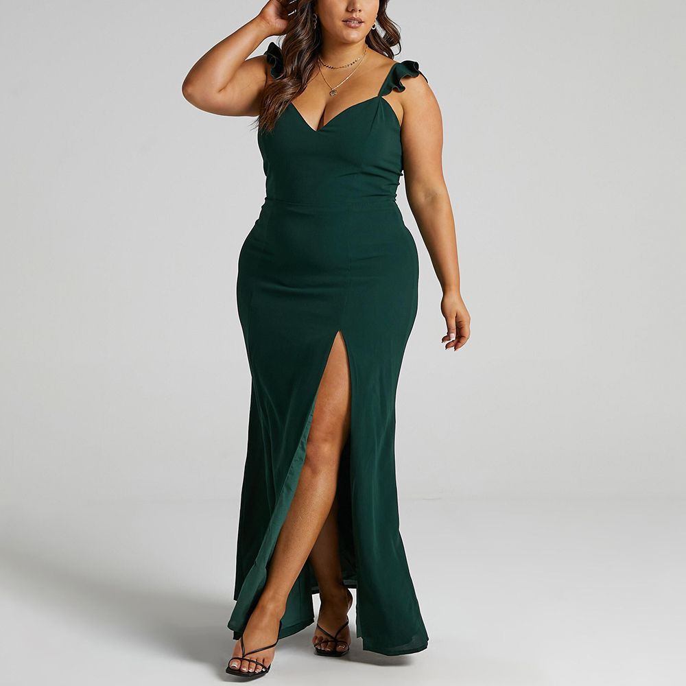 showpo More Than This Ruffle Strap Maxi Dress