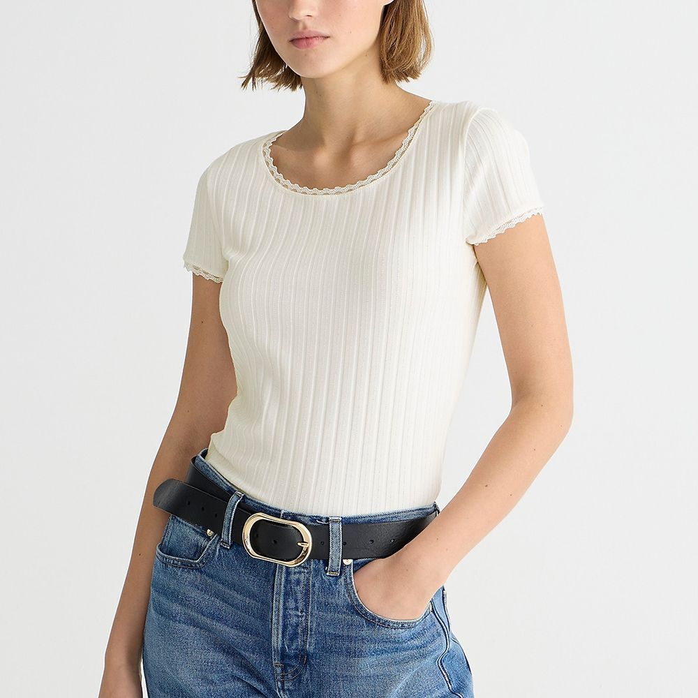  J.Crew Pointelle short-sleeve T-shirt