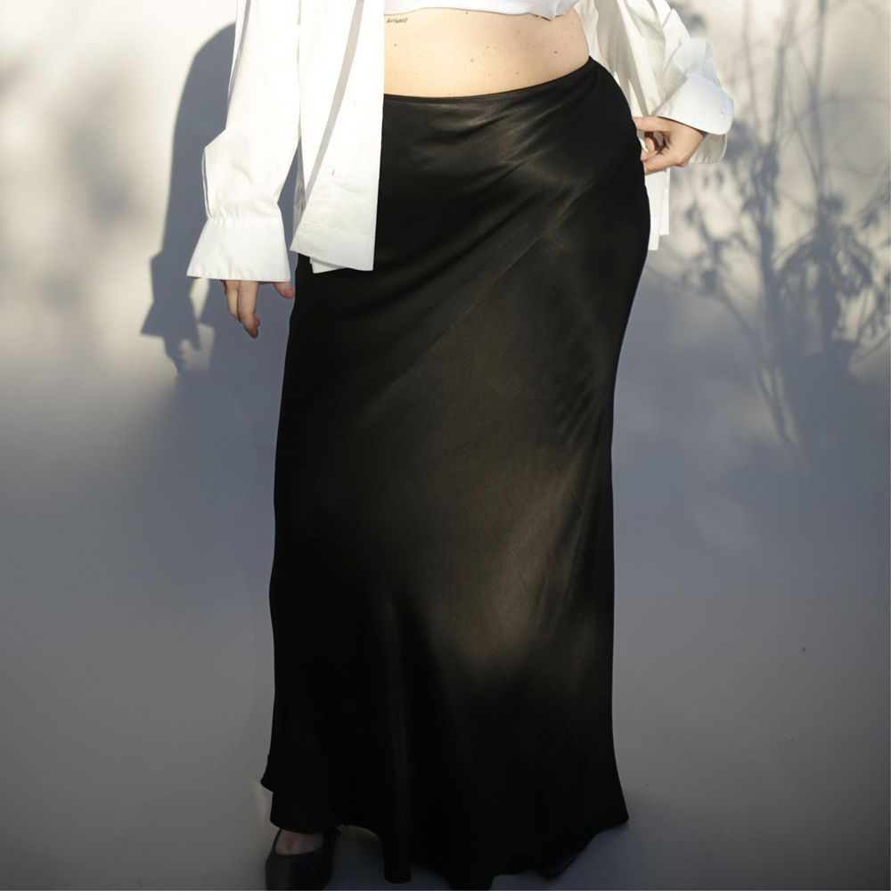 Eudora Easy Satin Maxi Bias Skirt