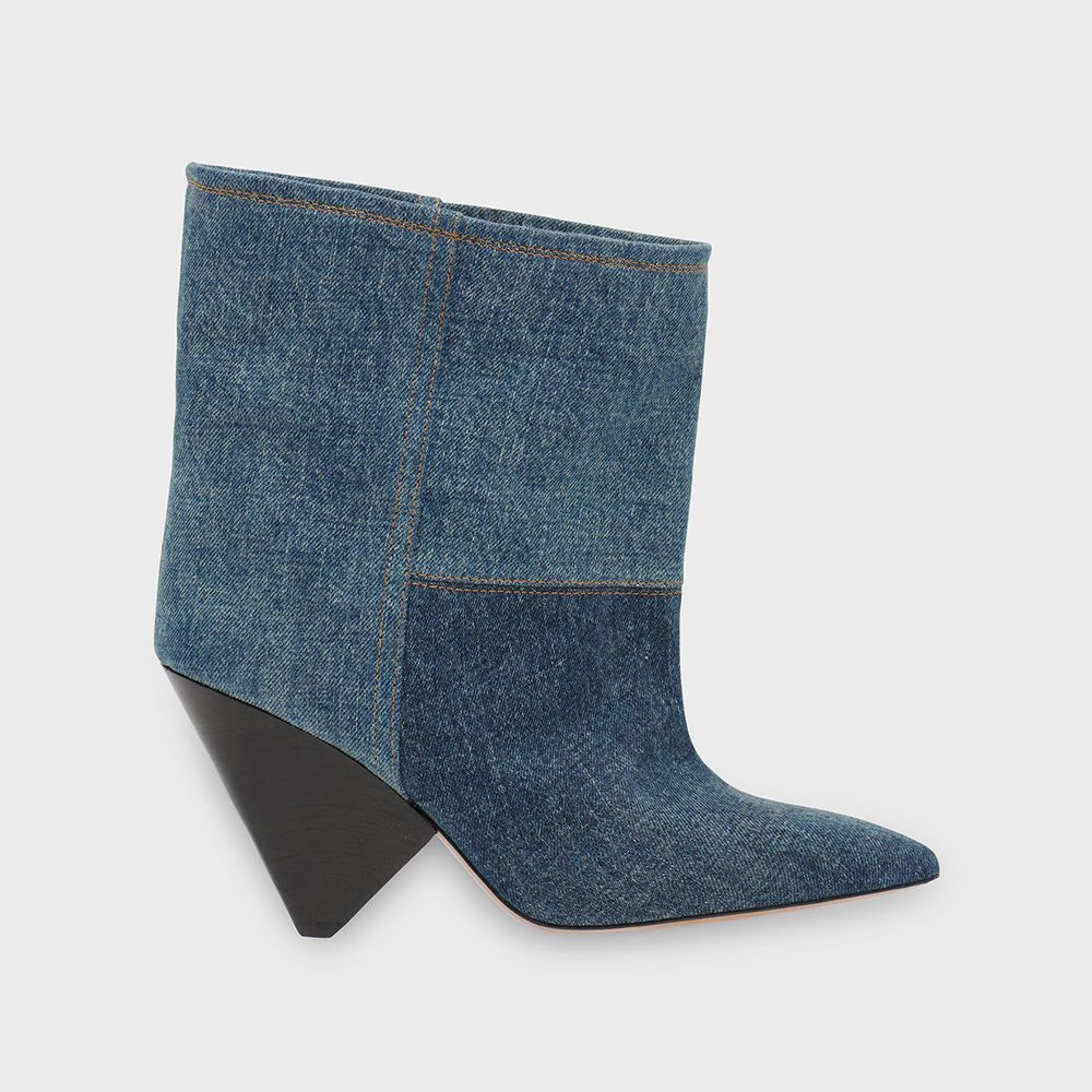 Miyako Two-Tone Denim Ankle Boots