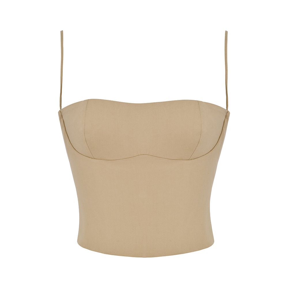  Audette Structured Cotton Twill Corset Top 