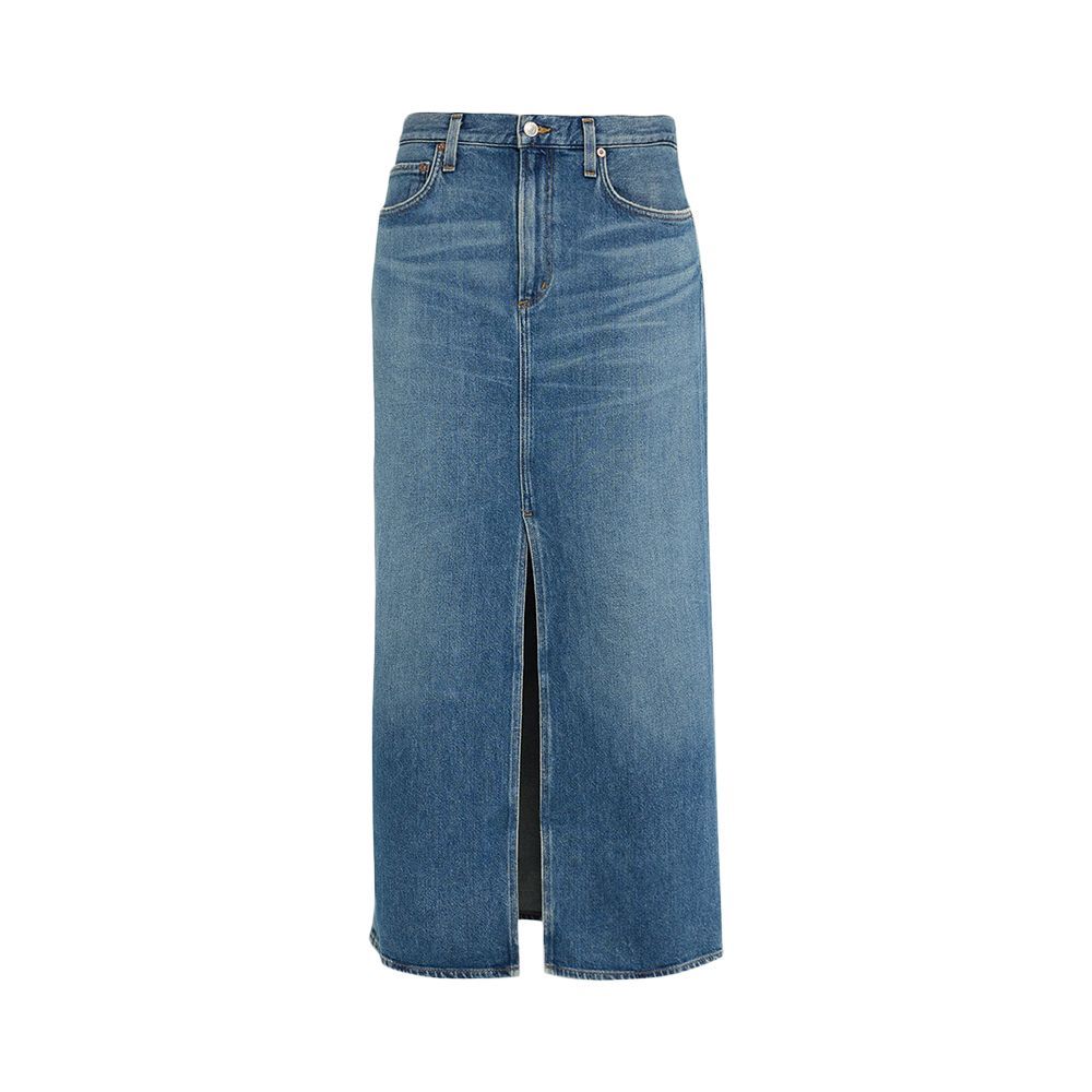 Leif Low-Slung Denim Maxi Skirt