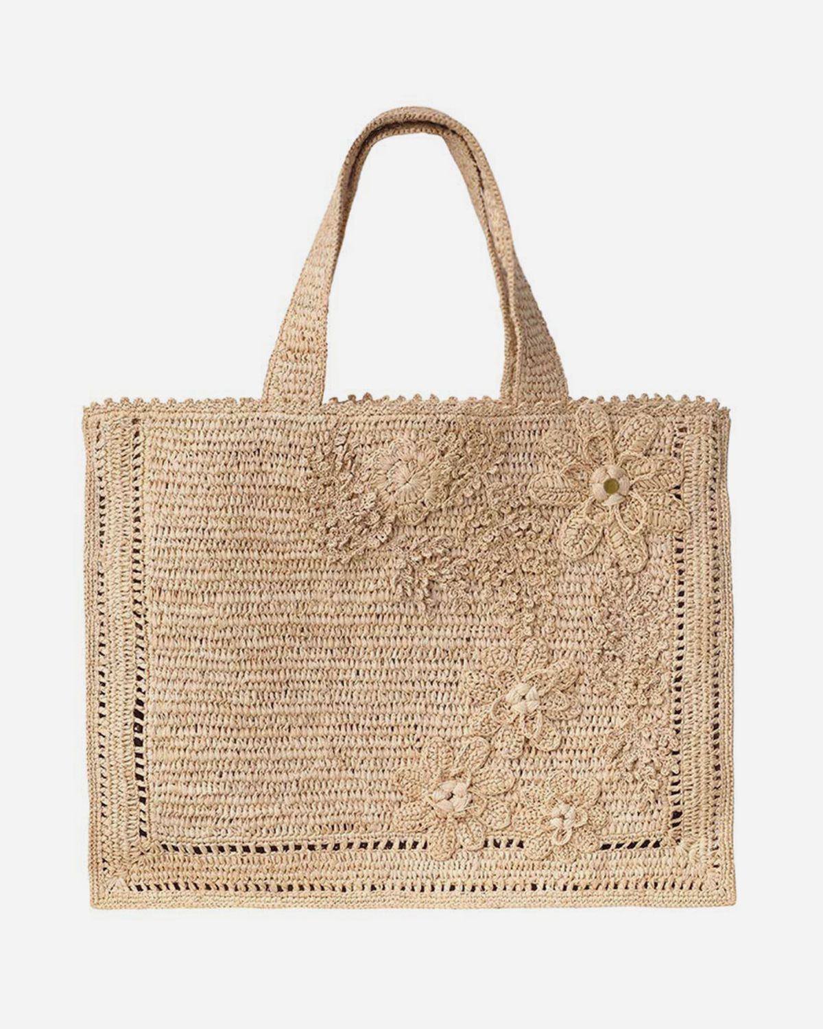 Floral Raffia Tote