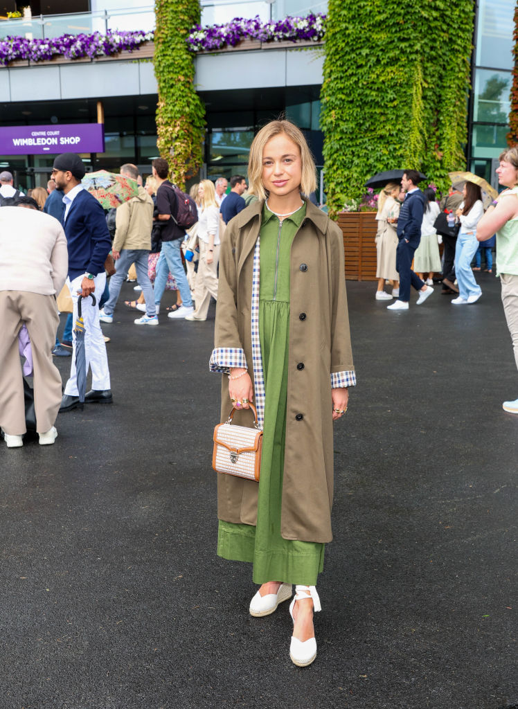 Lady Amelia Windsor Wraps Up in White Espadrille Wedges for Wimbledon 2024 Day 5