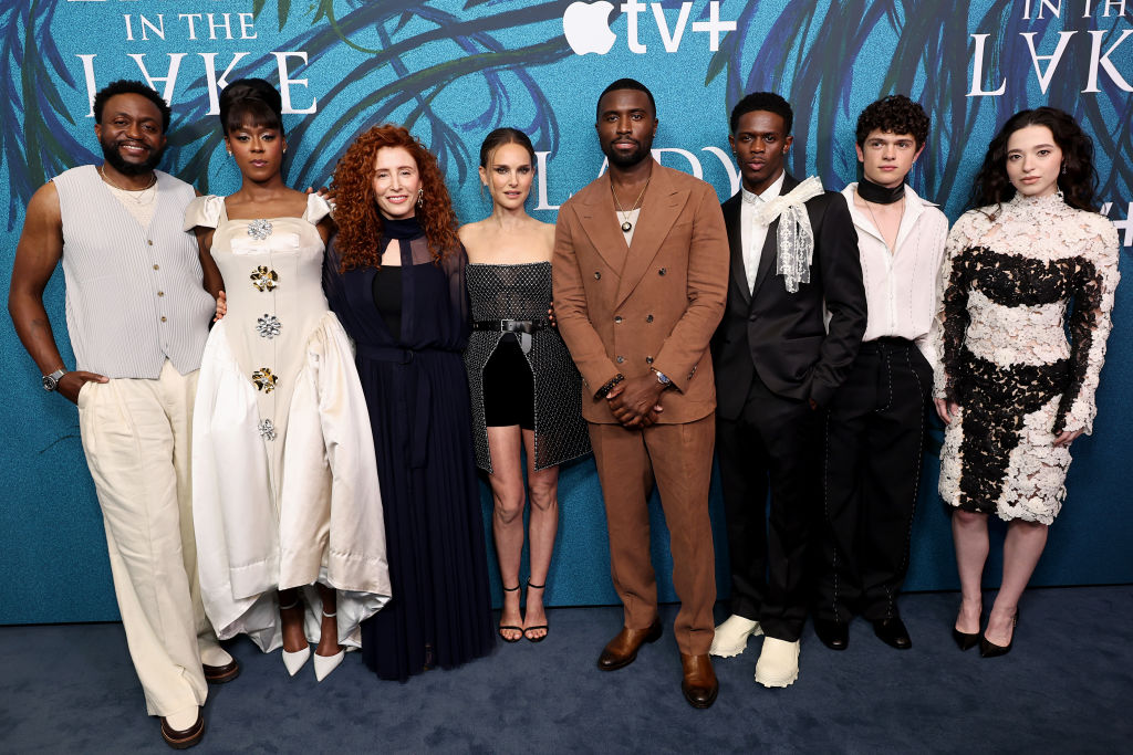 NEW YORK, NEW YORK - JULY 11: (L-R) Byron Bowers, Moses Ingram, Alma Har'el, Natalie Portman, Y'lan Noel, Josiah Cross, Noah Jupe and Mikey Madison attend the Apple TV+ "Lady In The Lake" New York Premiere at Museum Of Arts And Design on July 11, 2024 in New York City. (Photo by Jamie McCarthy/Getty Images)