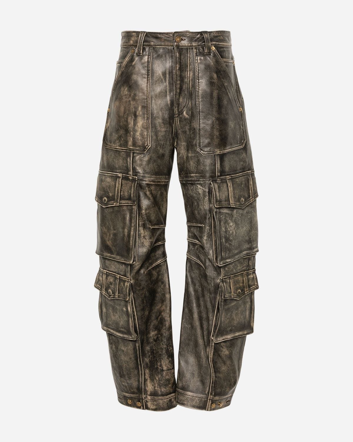 Journey Distressed Leather Cargo Pants