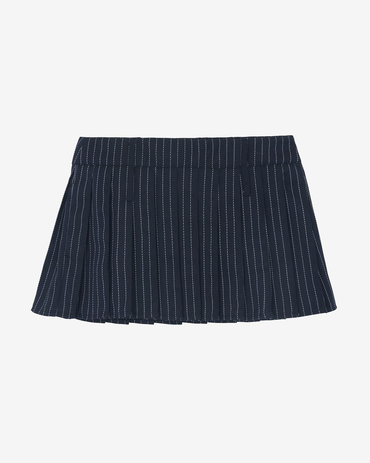 Blake Pleated Pinstriped Twill Mini Skirt