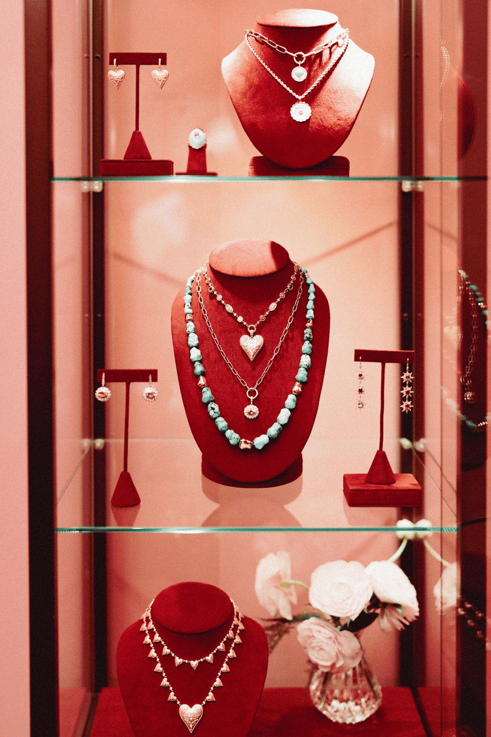 jewelry displayed on shelves