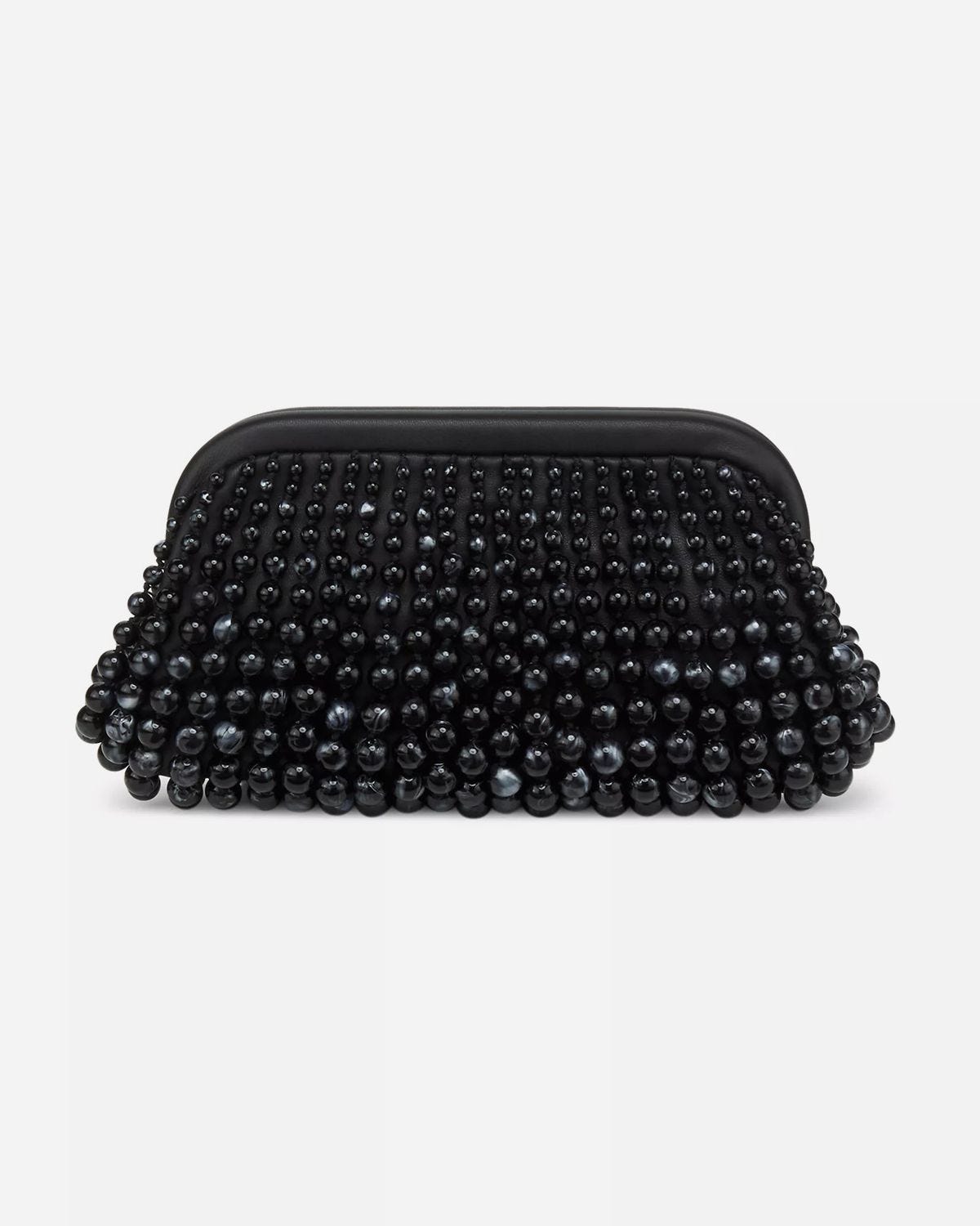 Nia Beaded Leather Clutch Bag