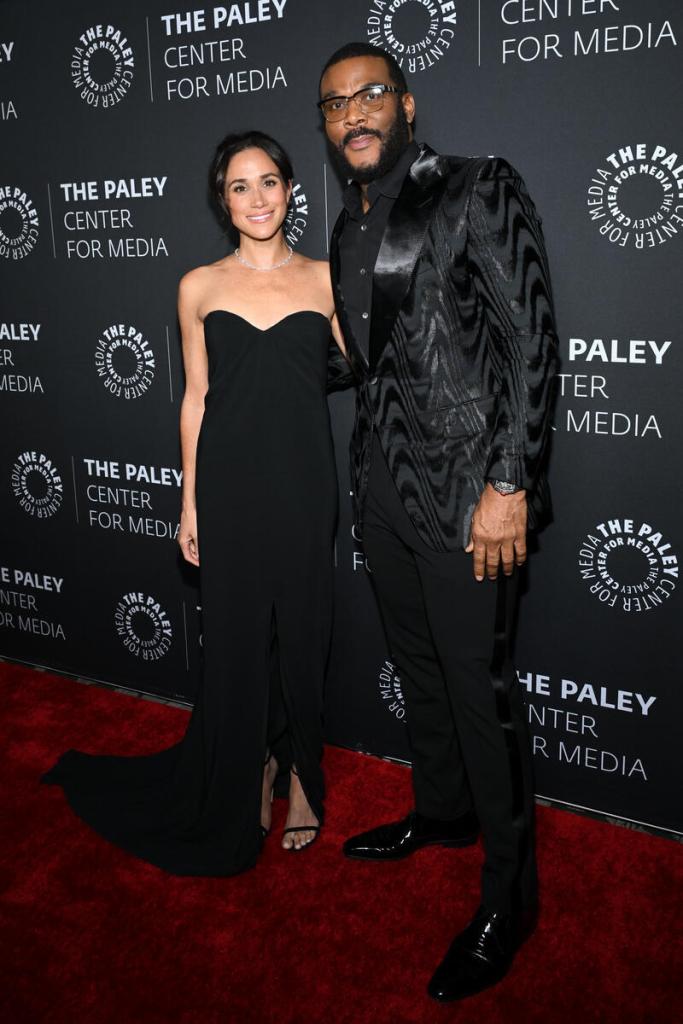 Meghan, Duchess of Sussex, Tyler Perry at The Paley Gala Honoring Tyler Perry at Beverly Wilshire, A Four Seasons Hotel on December 4, 2024 in Los Angeles, California.