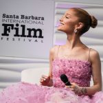 Ariana Grande Ushers in Spring in a Flower-Adorned Pink Ball Gown at the Santa Barbara Film Festival