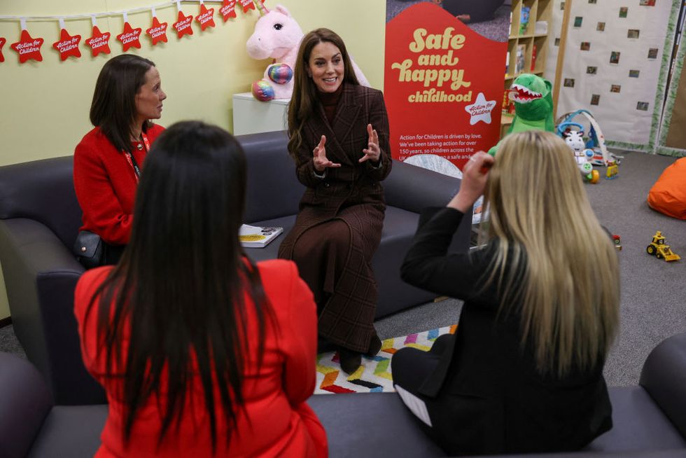 the princess of wales visits an 'action for children' mother and baby unit