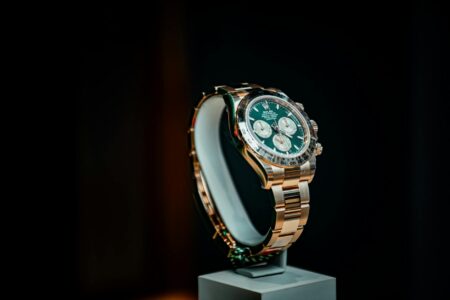 Why Luxury Watch Brands Are Creating Fitness Tracker Collaborations Close-up of an elegant luxury watch on a wrist showing traditional craftsmanship