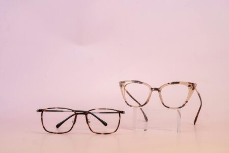 Collection of vintage eyeglass frames displaying different retro styles and designs