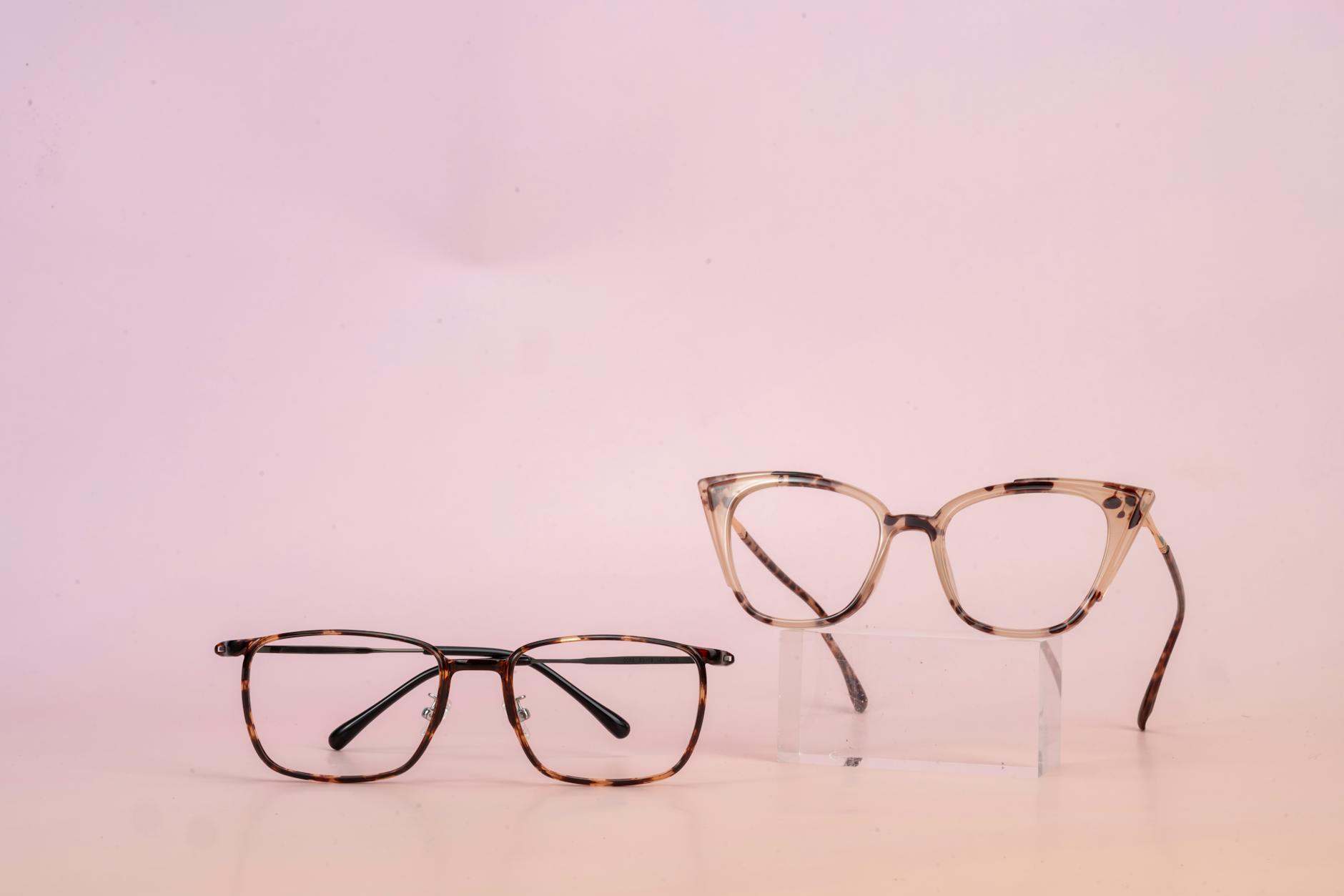 Collection of vintage eyeglass frames displaying different retro styles and designs