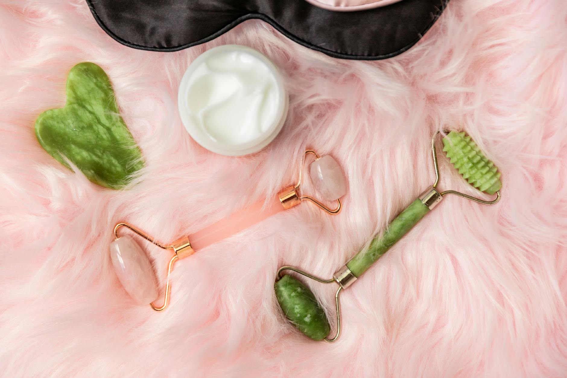 Collection of professional beauty treatment tools and accessories on clean surface