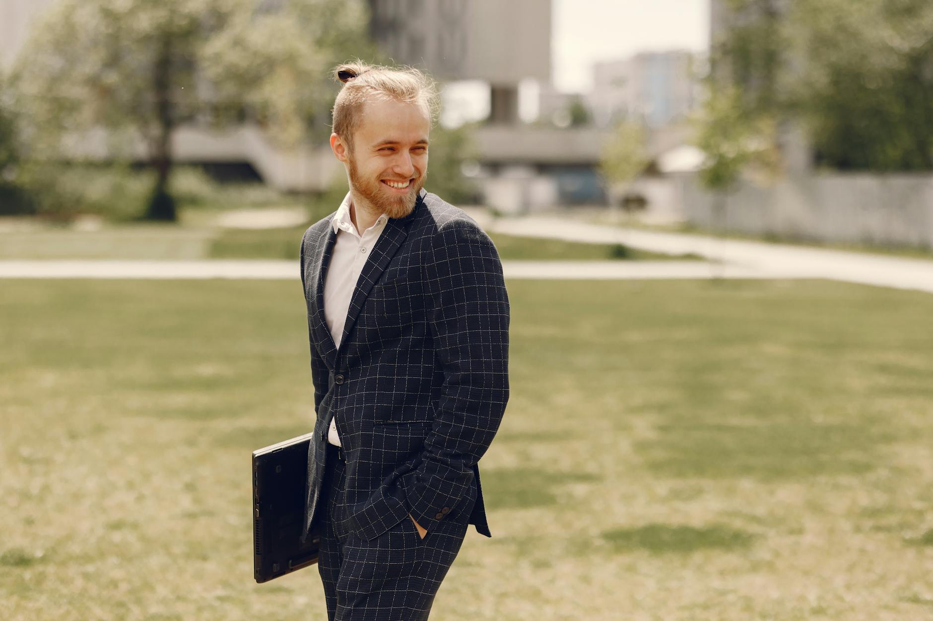 Person dressed in smart casual attire suitable for a relaxed workplace environment