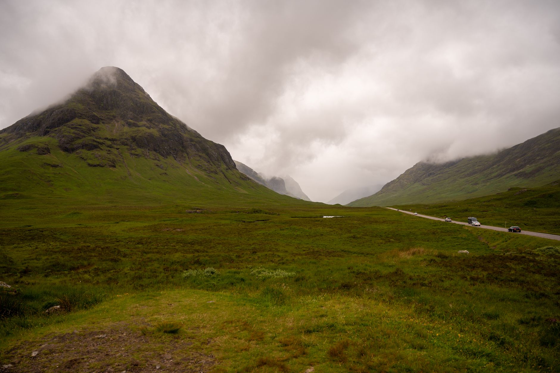 Open Highland landscape with hills, evoking the regional heritage behind shinty culture
