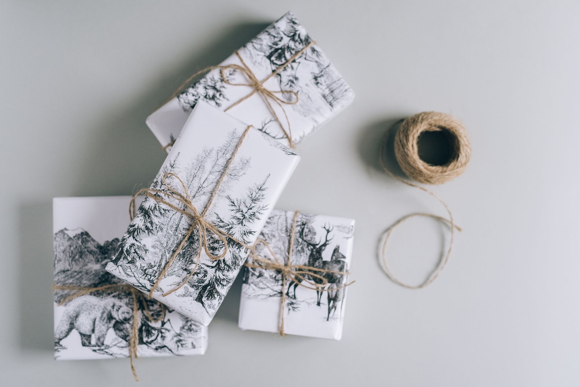 Natural twine wound in even rows around a cylindrical form demonstrating wrapping technique